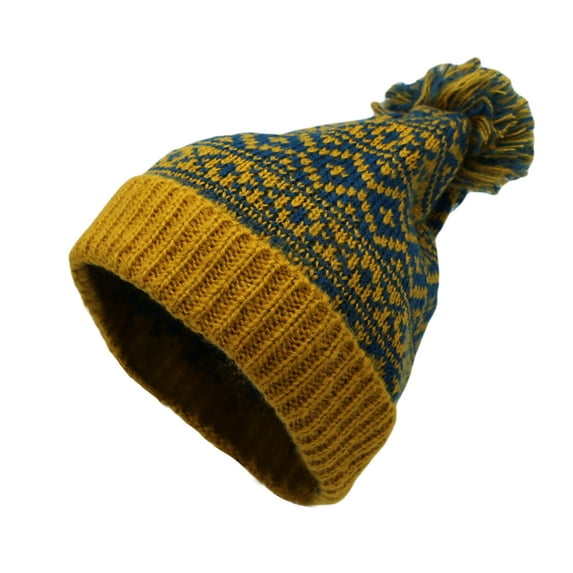 WITHMOONS Winter Unisex Soft Knit Beanie Pom Skull Slouch Hat YZP0076 (Yellow)