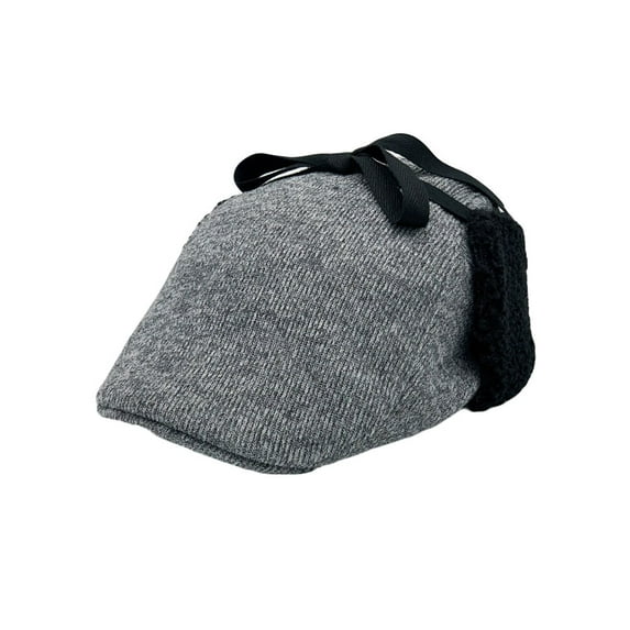 WITHMOONS Winter Warm Earflap Flat Cap Newsboy Cap Golf Driver Irish Fleece Hunting Hat LDT1552 (Grey)
