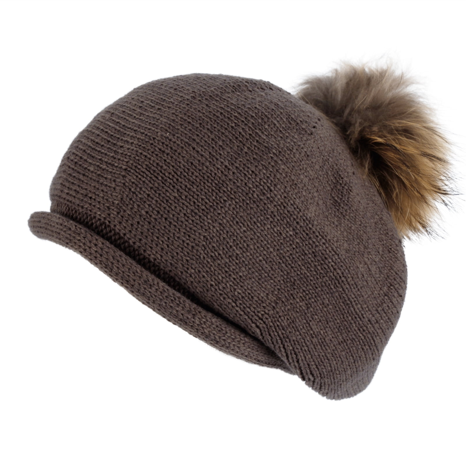 WITHMOONS Winter Women Knitted Wool Beret Hat Pom Pom Cap 