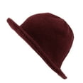 thumbnail image 1 of WITHMOONS Winter Wool Short Brim Womens Bowler Bucket Fodora Hat SLB1238 (Wine), 1 of 2