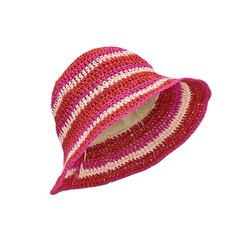 WITHMOONS Women Cap Straw Crochet Sun Summer Bowler Foldable  display picture 3