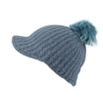 thumbnail image 1 of WITHMOONS Women Ribbed Visor Knit Pom Beanie Hat Winter Warm Cap SLQ1252 (Blue), 1 of 6