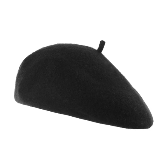 WITHMOONS Wool Beret Hat Warm Winter French Style KR9538 (Black)