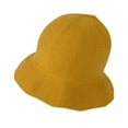 thumbnail image 1 of WITHMOONS Wool Winter Short Brim Womens Solid Bowler Fedora Hat SLB1245 (Yellow), 1 of 5