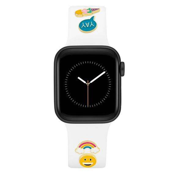 WITHit Band Candy Smooth Goodness White Silicone Band and Happy Charm Set