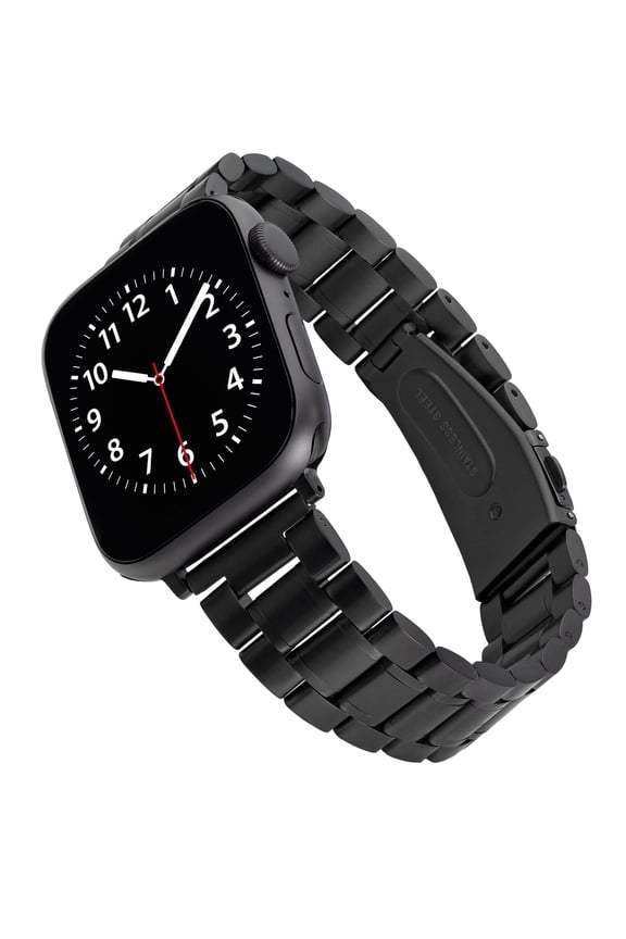 Black Stainless Steel Link Band for 42mm (Series 1-3 only) & 44/45/46/49mm (Ultra, Ultra 2 & Ultra 3) Apple Watch