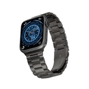 WITHit Black Stainless Steel Link Band for the Apple Watch , Fits all Apple Watch  Series and Sizes, Unisex