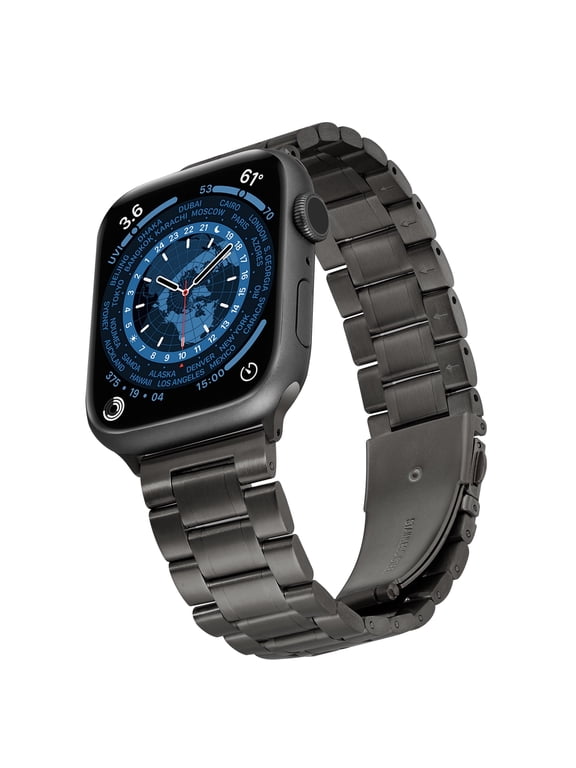Black Stainless Steel Link Band for the Apple Watch®, Fits all Apple Watch® Series and Sizes, Unisex