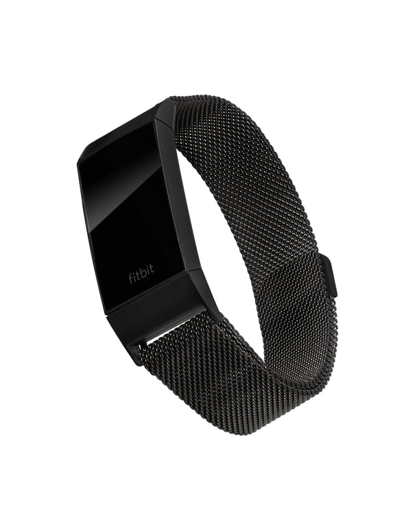 Black Stainless Steel Mesh Band for Fitbit® Charge 3 & Charge 4