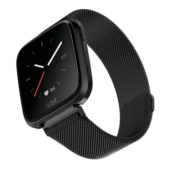 WITHit Black Stainless Steel Mesh Band for Fitbit Versa & Versa 2