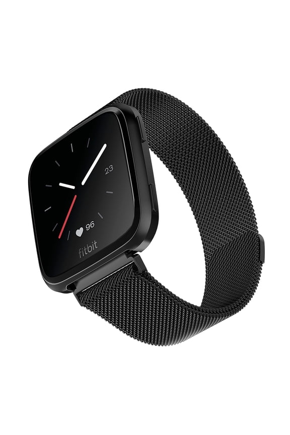 Black Stainless Steel Mesh Band for Fitbit Versa & Versa 2