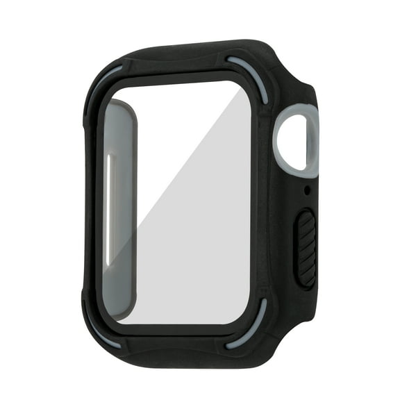 WITHit Black and Gray Dual Layer Rugged Bumper with Integrated Glass Protection for 42mm Apple Watch®