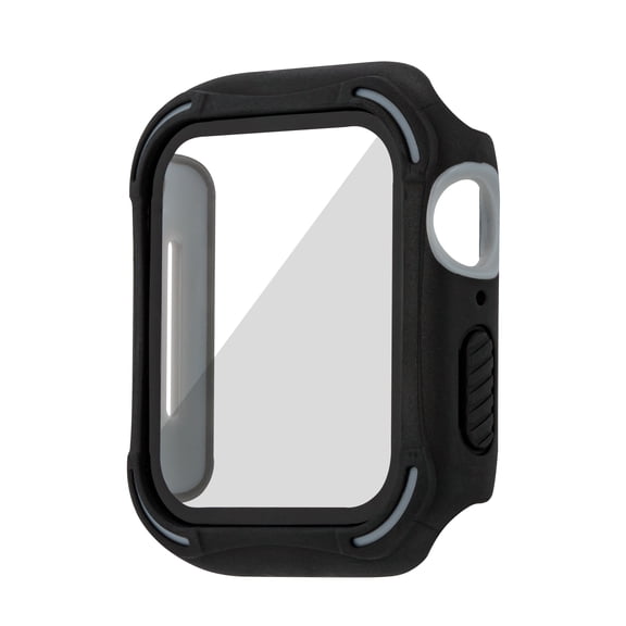 WITHit Black and Gray Dual Layer Rugged Bumper with Integrated Glass Protection for 45mm Apple Watch®
