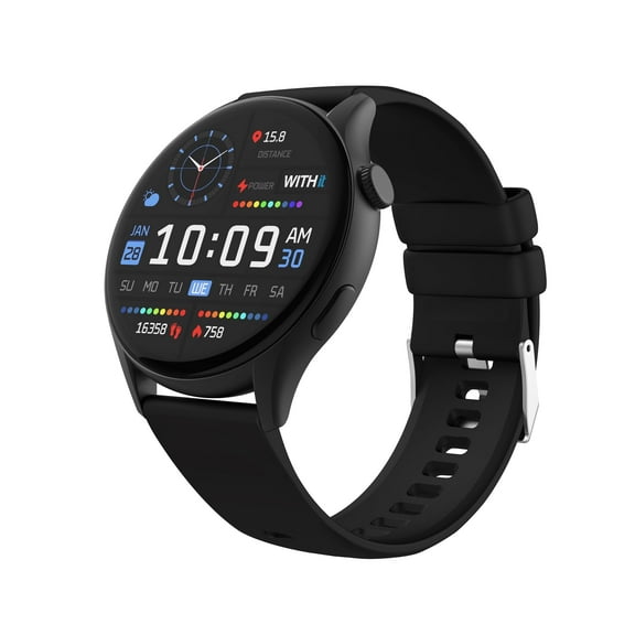 WITHit Deca Smartwatch with AMOLED 1.43" High-Definition Touchscreen Display, Black