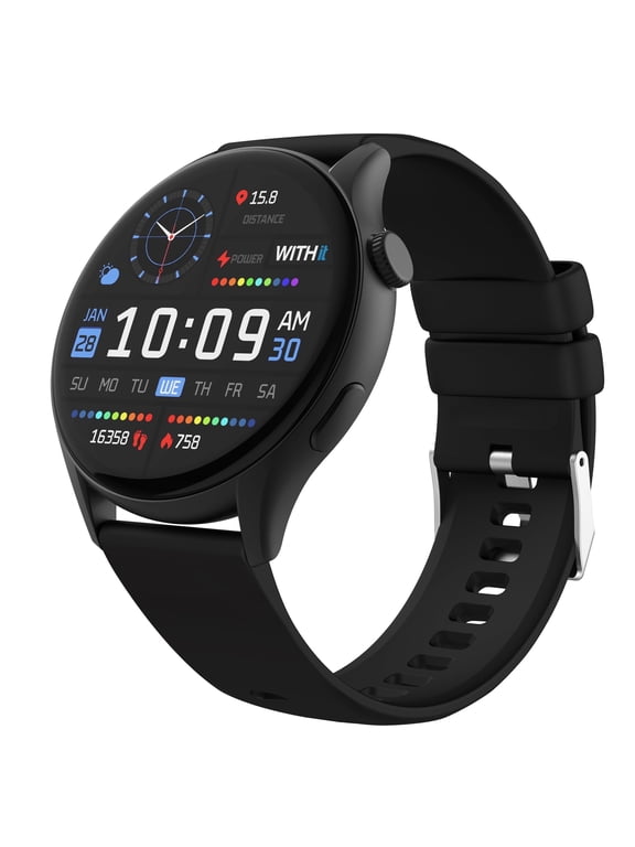 Deca Smartwatch with AMOLED 1.43" High-Definition Touchscreen Display, Black