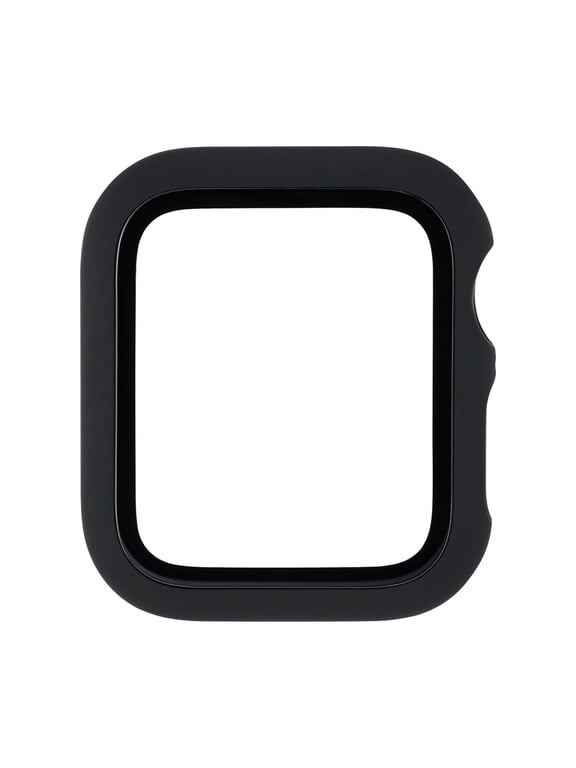 Full Protection Bumper for 44mm Apple Watch, Glass Screen Film Protector, Black