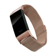 WITHit Gold Stainless Steel Mesh Band for Fitbit  Charge 3 & Charge 4