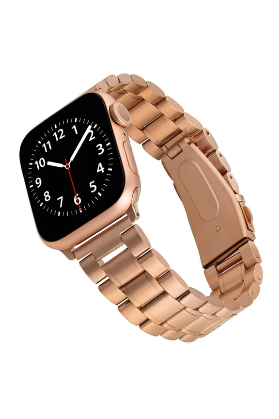 Rose Gold Link Band with Stainless Steel Fold Over Closure for 38/40/41mm Apple Watch