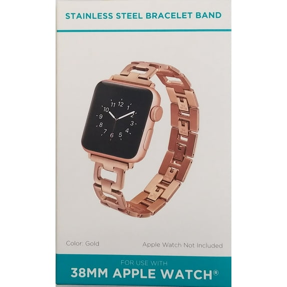WITHit Rose Gold Stainless Steel Link Band for the 42mm (Series 10 & 11) & 38/40/41mm Apple Watch®