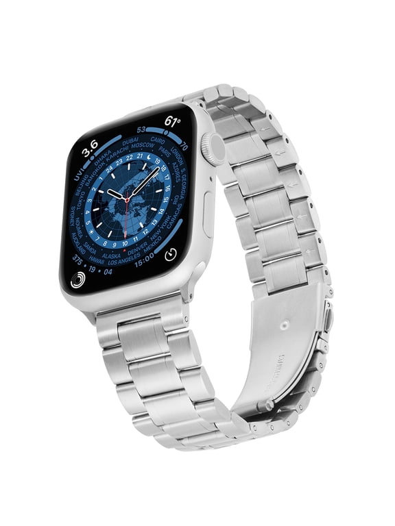 Silver Stainless Steel Link Band for the Apple Watch®, Fits all Apple Watch® Series and Sizes, Unisex