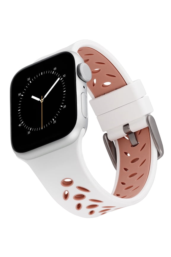 White/Pink Sport Silicone Band for 42mm (Series 1-3 only) & 44/45/46/49mm (Ultra, Ultra 2 & Ultra 3) Apple WatchÂ®
