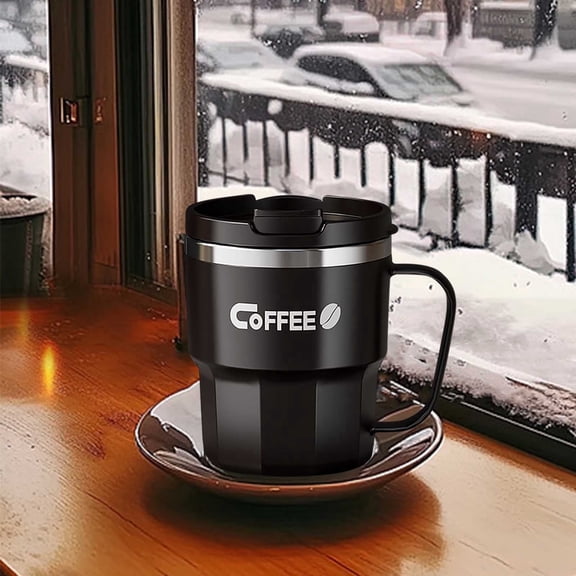 WITYUKE 400ml 304 Stainless Steel Mug, Double Wall Vacuum Cup, Heat Insulation Thermos, with Lid Leak Proof Design for Coffee Soup, for Students Outdoor Use, Portable Drinkware