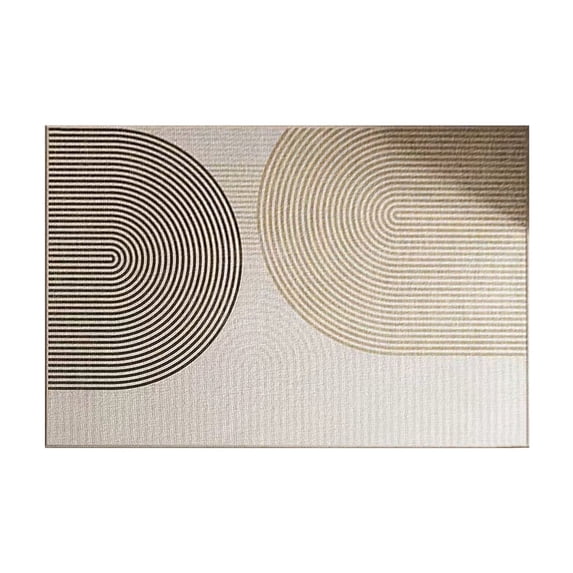 WITYUKE Beige Striped Area Carpet, Comfortable Floor Mat, Home Decoration Rug, 40x60cm Polyester Soft Material, Living Room Bedroom Balcony, Non Slip Surface Protection