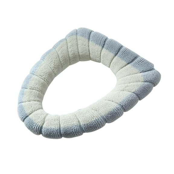 WITYUKE Thickened Warm Knitted Toilet Seat Cushion, Winter Soft Washable Toilet Cover, Acrylic Fabric with Lift Handle Design, for Household Bathroom Comfort, Anti Slip Commode Seat Pad