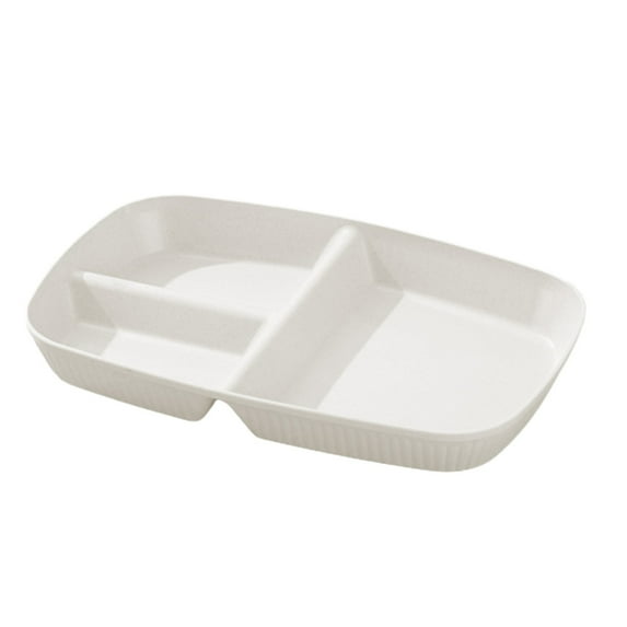 WITYUKE Three Compartment Rectangular Plastic Serving Tray, 10.43x7.08 Inch Party and Dinner Tray, Thick Bottom Non Slip Compartmentalized Plate, for Family Meals and Outdoor Picnics
