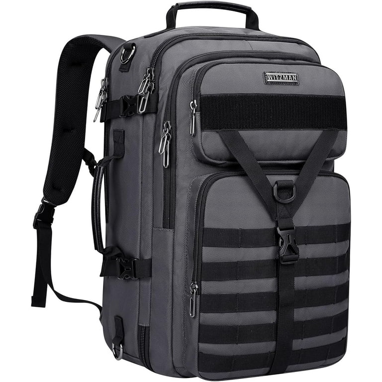 WITZMAN Carry On Travel Backpack for Men Convertible Nylon Backpack 3 in 1 Bag fit 17 Inch Laptop for Airplane 45L B688 Silvery Grey Walmart