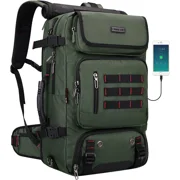 WITZMAN Carry on Travel Backpack for Men Airline Approved Convertible Nylon Duffle Backpack Luggage BagB682 Army Green