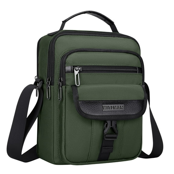 WITZMAN Crossbody Bags for Men Travel Shoulder Bag Lightweight Man Purse Small Casual Messenger Bag for Work Traveling (B699 Army Green)