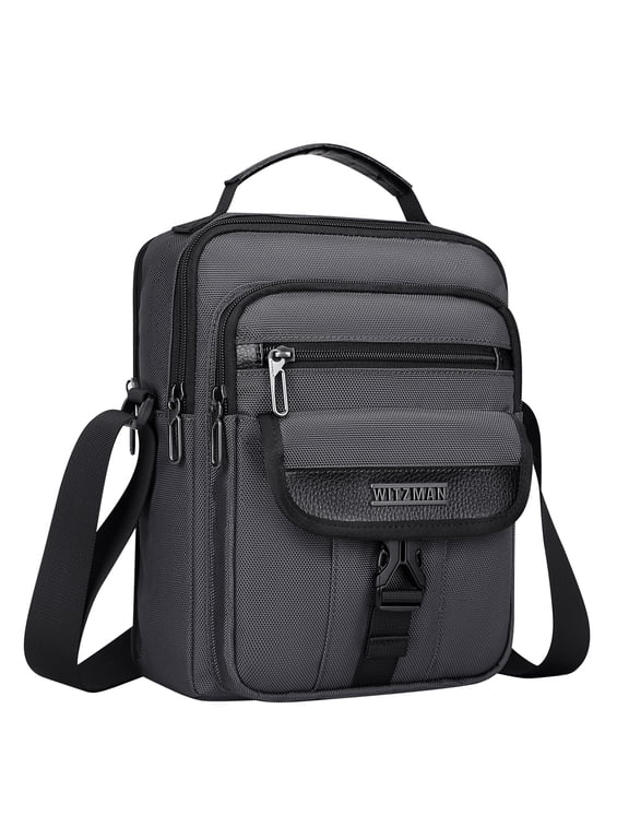 Crossbody Bags for Men Travel Shoulder Bag Lightweight Man Purse Small Casual Messenger Bag for Work Traveling (B699 Silvery Grey)