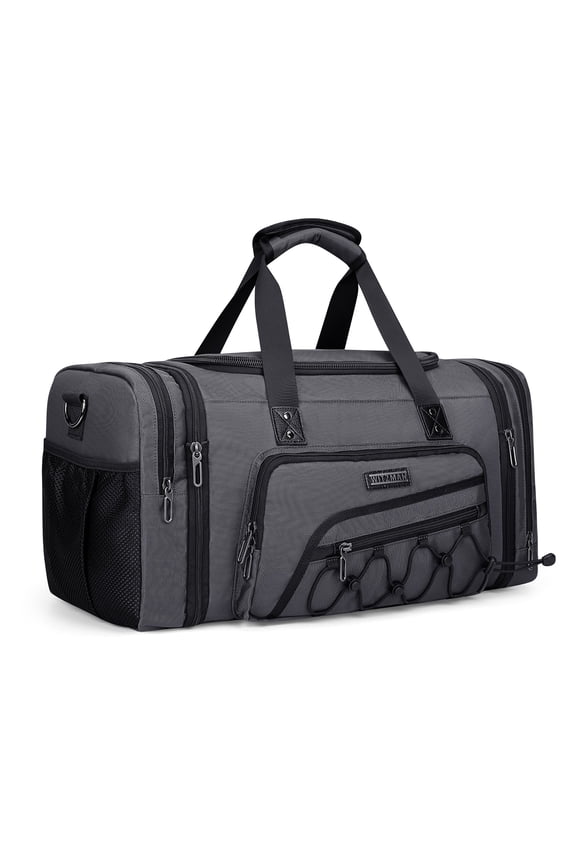 Duffle Bag for Men Nylon Large Gym Weekender Bag with Shoe Compartment Expandable Overnight Bag Carry on Bag (B695 Silvery Grey)