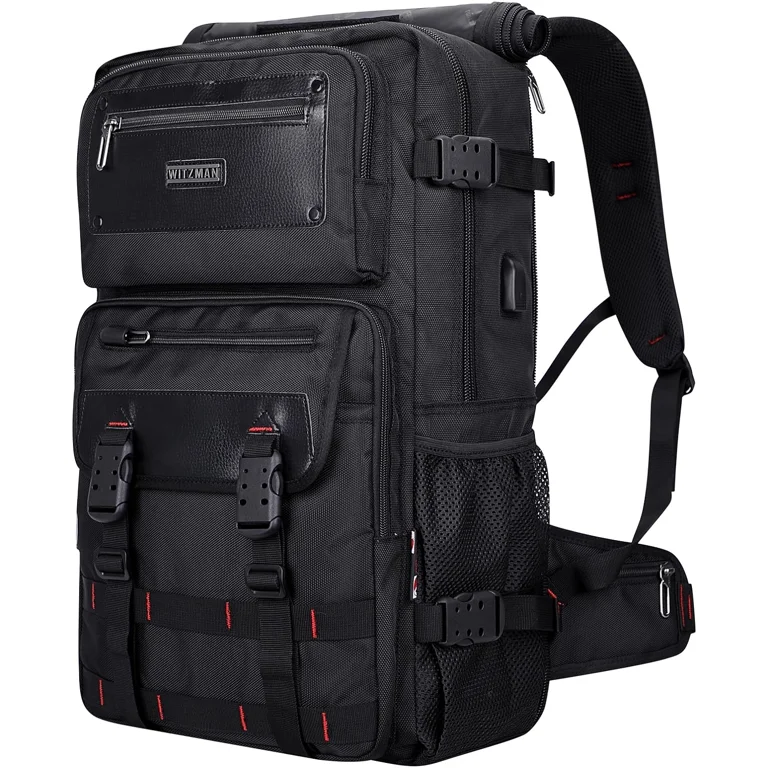 WITZMAN Large Nylon Travel Backpack for Men Carry on Duffle Bags Fit for 17 inch Laptop Luggage Backpack Airline Approved B685 Black Walmart