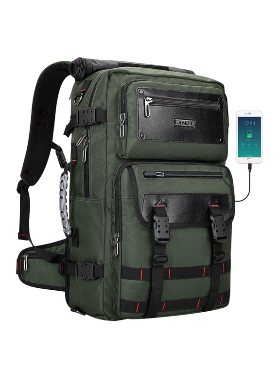 Large Nylon Travel Backpack for Men Carry on Duffle Bags Fit for 17 inch Laptop Luggage Backpack Airline Approved(B685 Army Green)