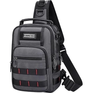 WITZMAN Sling Bag for Men Travel Crossbody Chest Bag with USB Charging Port for Casual Daily Work(B730 Silvery Grey)