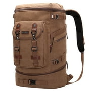 WITZMAN Travel Backpack for Men Large Carry on Vintage Canvas Luggage Backpack Duffel Bag with Shoe Compartment A568 Brown