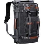 WITZMAN Travel Backpack for Men Large Canvas Backpack Luggage Carry on Duffel Bag A519-1 Black