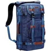 WITZMAN Travel Backpack for Men Large Canvas Backpack Luggage Carry on Duffel Bag A519-1 Blue