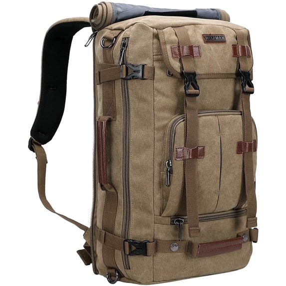 WITZMAN Travel Backpack for Men Large Canvas Backpack Luggage Carry on Duffel Bag A519-1 Light Green