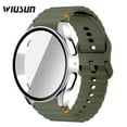 thumbnail image 1 of WIUSUN Silicone Band + Case for Samsung Galaxy Watch 7 6 5 4 40mm 44mm Sport Strap Bands W/ Glass Screen Protector, 1 of 6