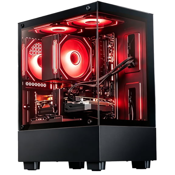 WIWB Gaming PC Desktop, Ryzen 7 4700LE, RX 580 8GB, 16GB DDR4 XMP RAM, 512GB SSD, MSI A520