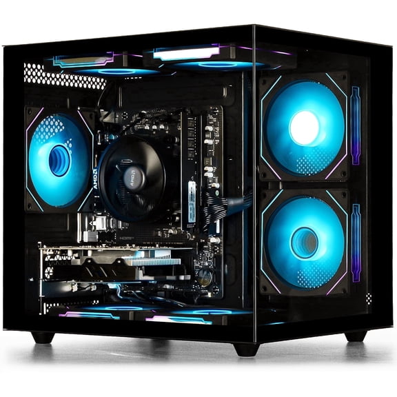 WIWB Gaming Desktop PC, AMD Ryzen 5 3500X, 16GB RAM, 512GB SSD, RX560 4G, WiFi6,Black