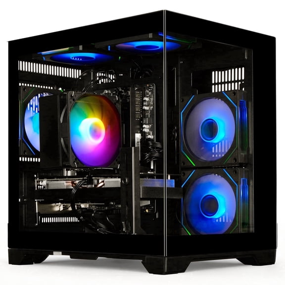 WIWB Desktop PC Computer Gaming PC: AMD Ryzen 5 5500 | RTX 3050 | 16GB DDR4 | 512GB SSD | WiFi 6 | 1080p Esports Machine