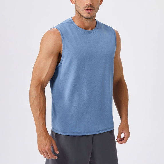 WIZUTIZ 2026 Mens Workout Tank Tops Swim Shirts Quick Dry Running Sleeveless Protection Muscle Tees Blouse