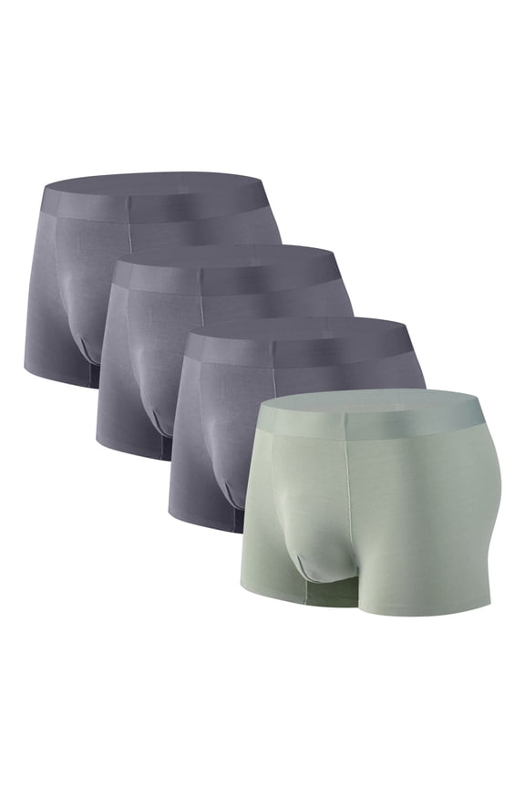 4-Pack Men's Soft Modal Underwear Boxers Breathable Comfortable Classic Solid Color Boxer Briefs