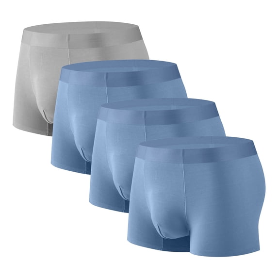 WIZUTIZ 4-Pack Men's Soft Modal Underwear Boxers Breathable Comfortable Classic Solid Color Boxer Briefs
