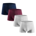 thumbnail image 1 of WIZUTIZ 4PC Boxers for Men Soft Breathable Ice Silk Lounge Boxer Solid Mid Rise Stretch Seamless Underpants Soft Comfortable, 1 of 2