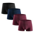 thumbnail image 1 of WIZUTIZ 4PC Boxers for Men Soft Breathable Ice Silk Lounge Boxer Solid Mid Rise Stretch Seamless Underpants Soft Comfortable, 1 of 2